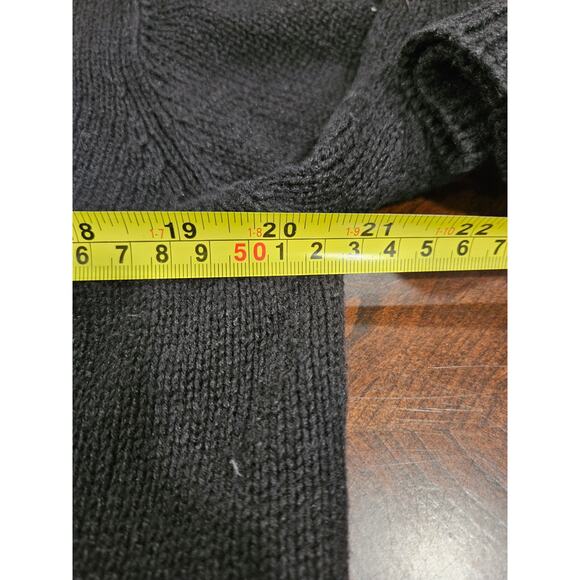 Vintage Investments Christmas Sweater Cardigan Black Ornaments Embroidered M - Picture 4 of 6